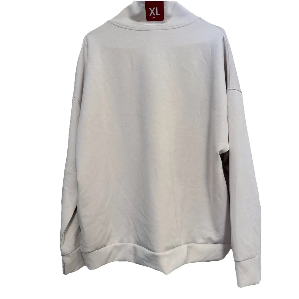 NWT Unisex Members Mark Sand‎ washed Quarter Zip Pullover Cream XL